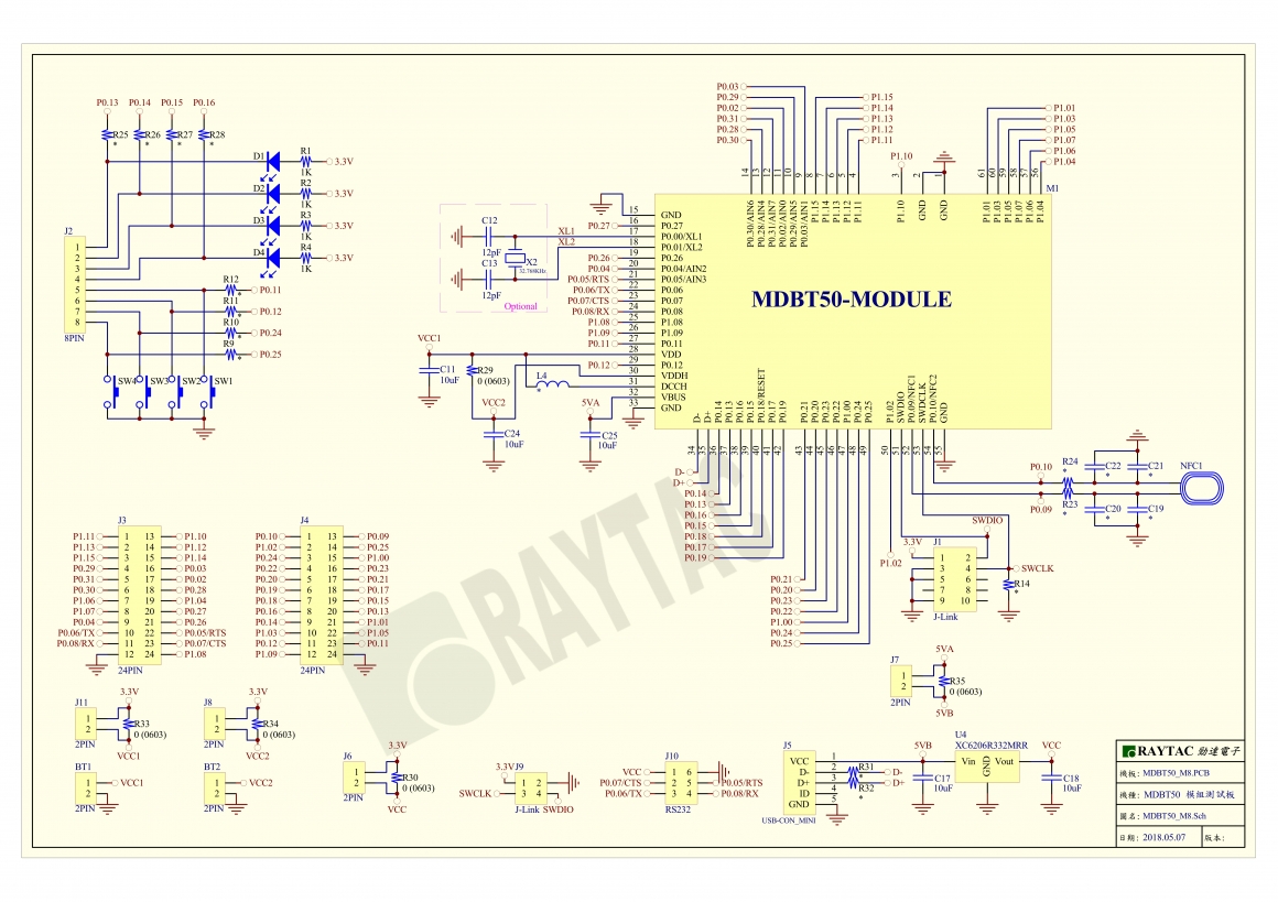 MDBT50Q Demo Board Schematic MDBT50Q Demo Board Schematic